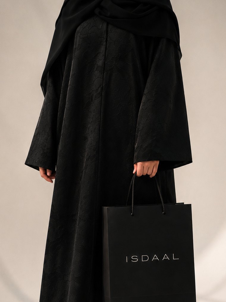 Tissu jacquard de l'abaya ISDAAL à manches amples